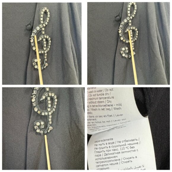 Moschino Boutique Crystal Music Cardigan Sweater Button Down Knit Soft Preppy 8 - Picture 14 of 16